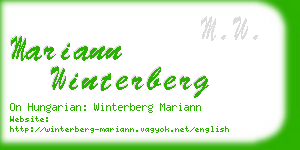 mariann winterberg business card